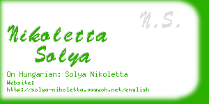 nikoletta solya business card